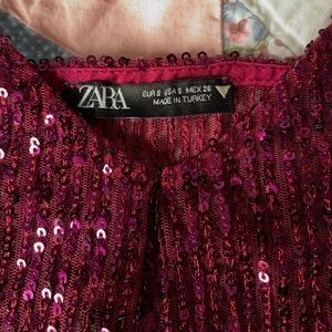 ZARA PURPLE GLITTER BLOUSE